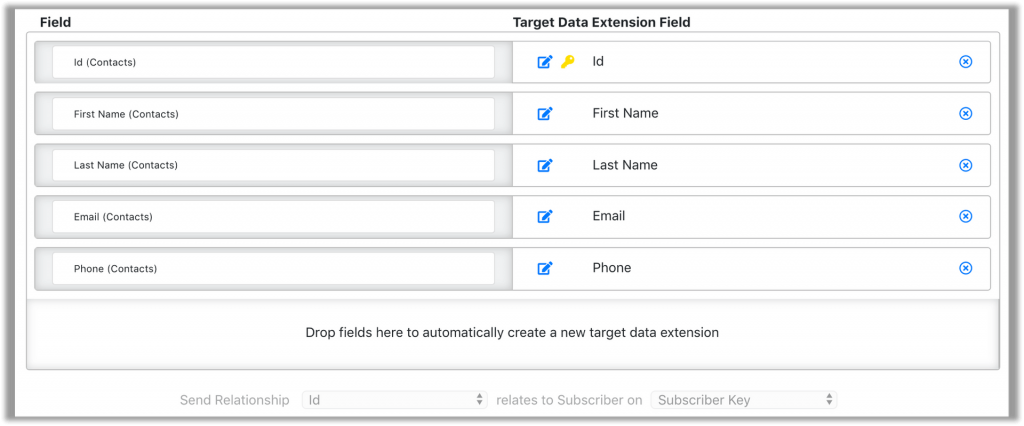 Create a target definition in DESelect