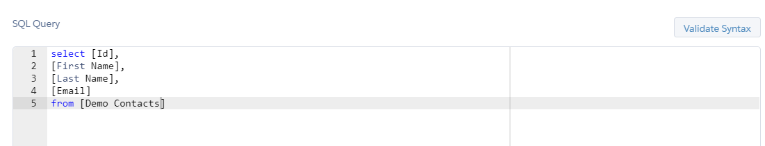 basic SQL query scenario created by DESelect