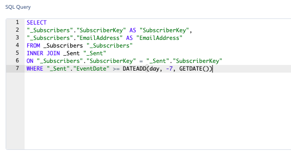 SQL Query for Marketing Pressure article for Salesforce Marketing Cloud article