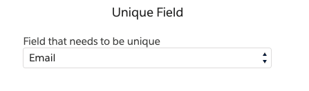Email unique field creation in DESelect