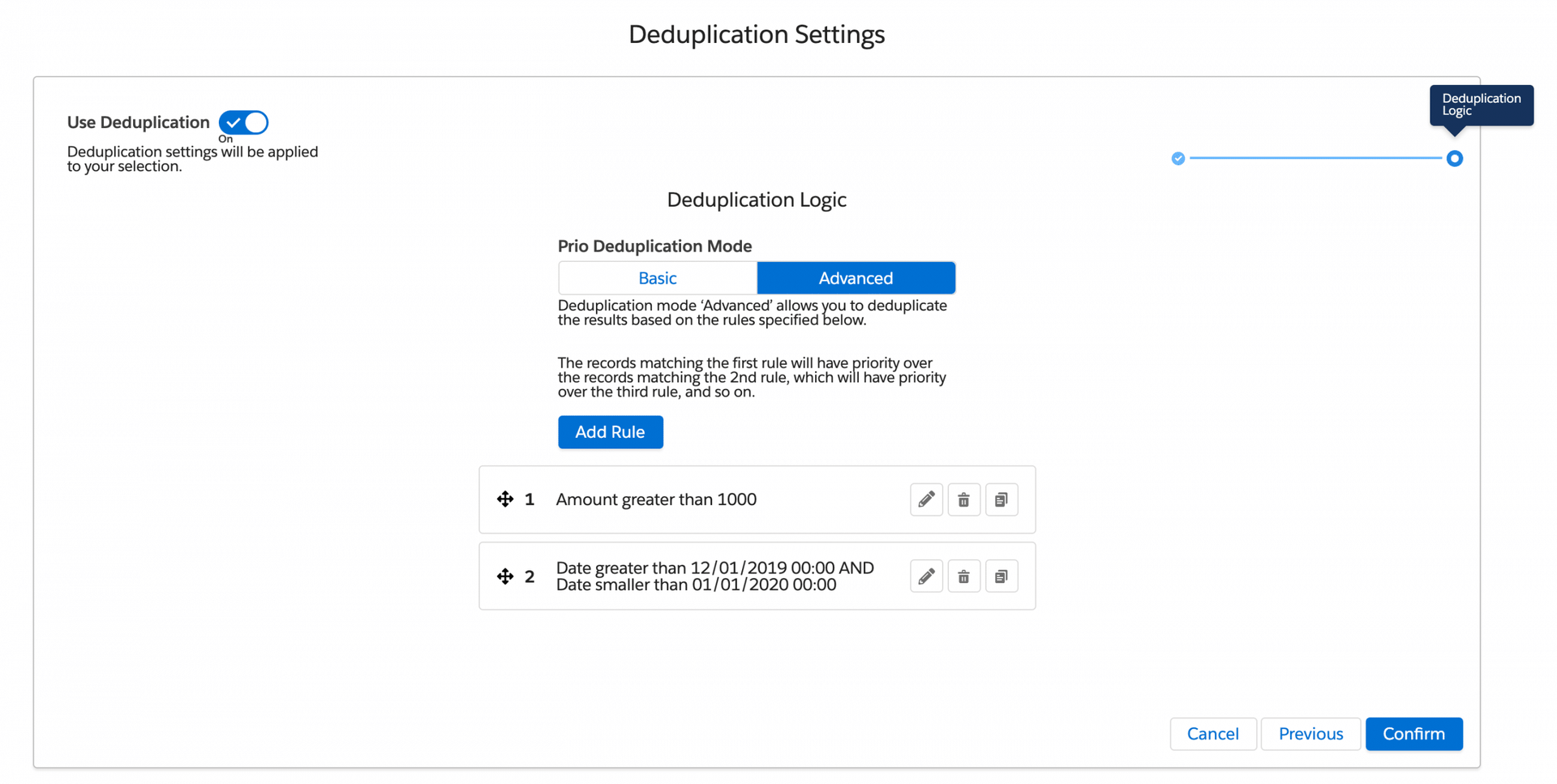 deduplication logic creation in using DESelect in Salesforce Marketing Cloud