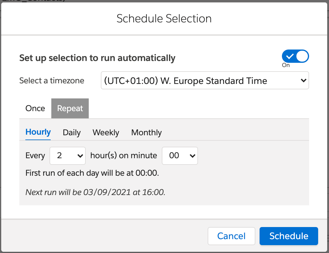 easily choose scheduling selections in DESelect
