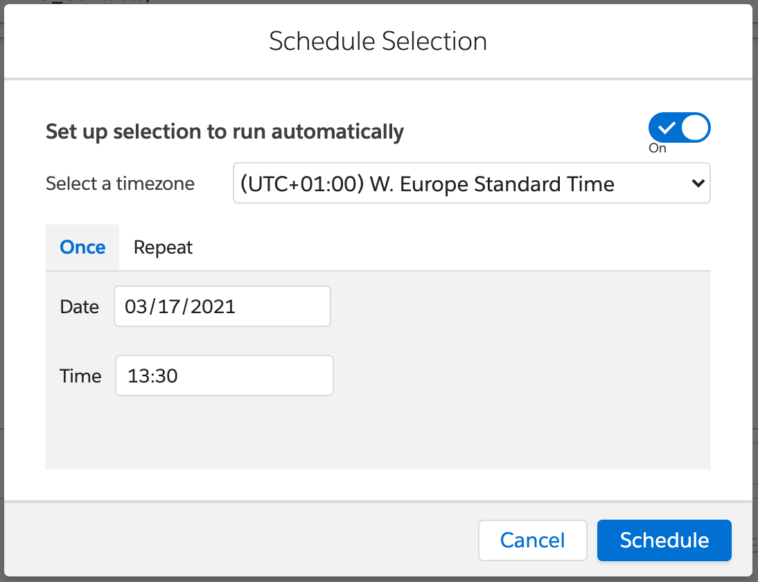 schedule selection once in DESelect