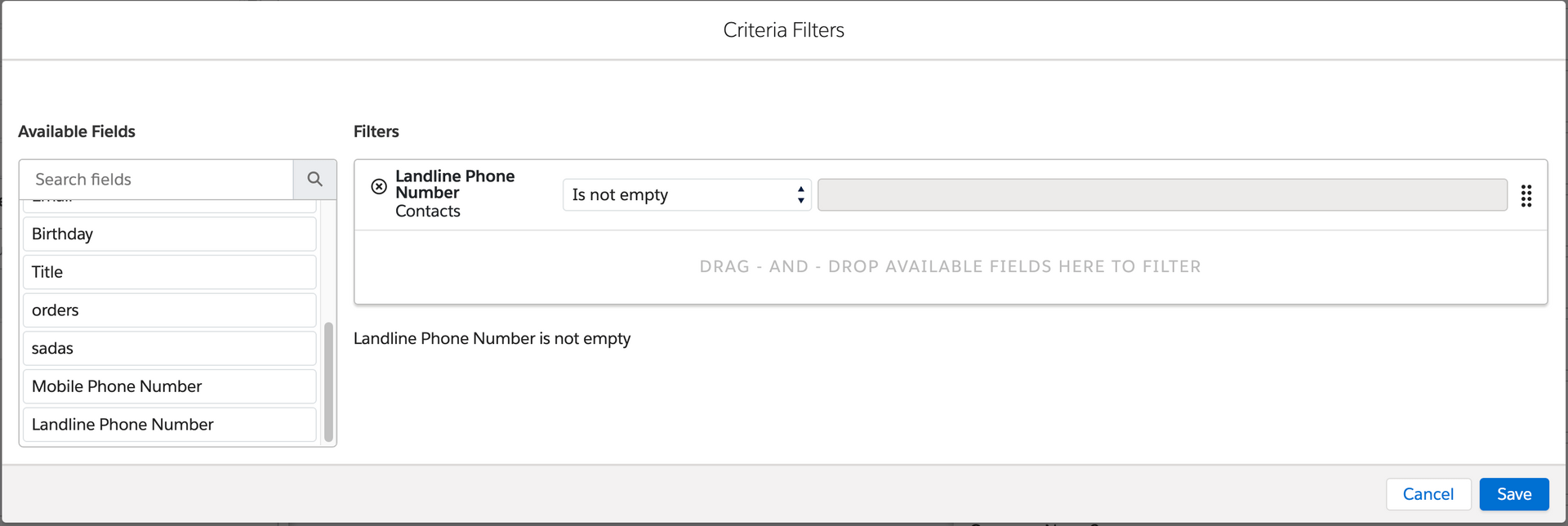 create advanced filters using drag and drop in DESelect