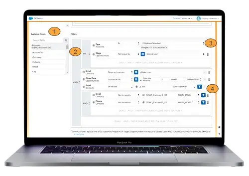 Add filters to your selection creation in DESelect