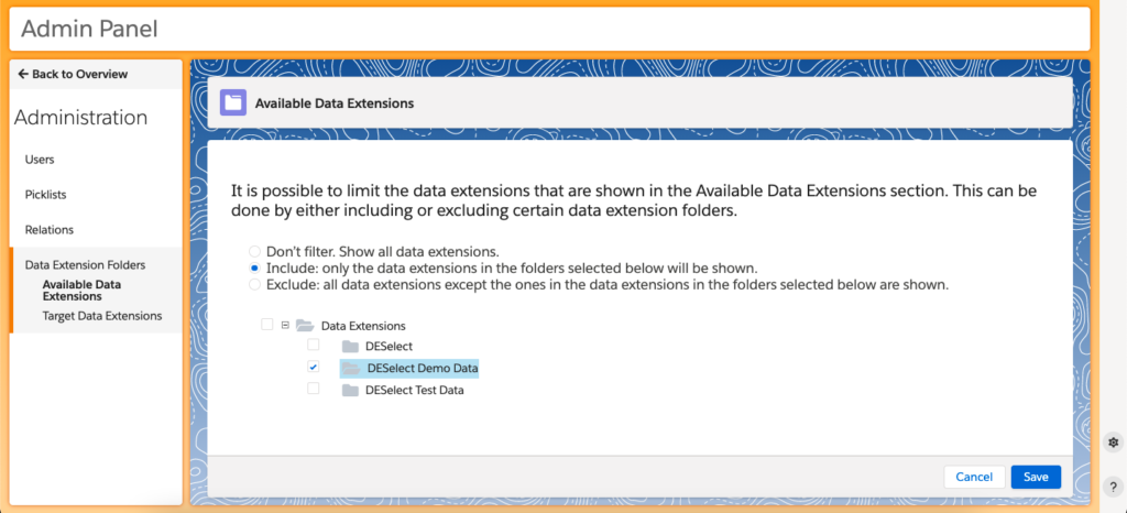 Admin Panel DESelect Segment August 21 Release