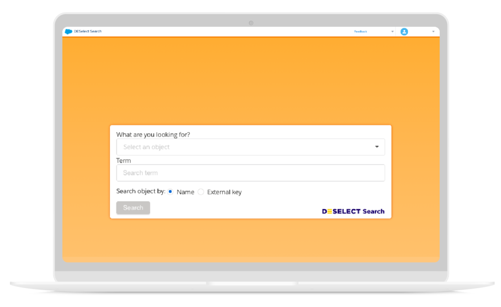 DESelect Search in SFMC AppExchange