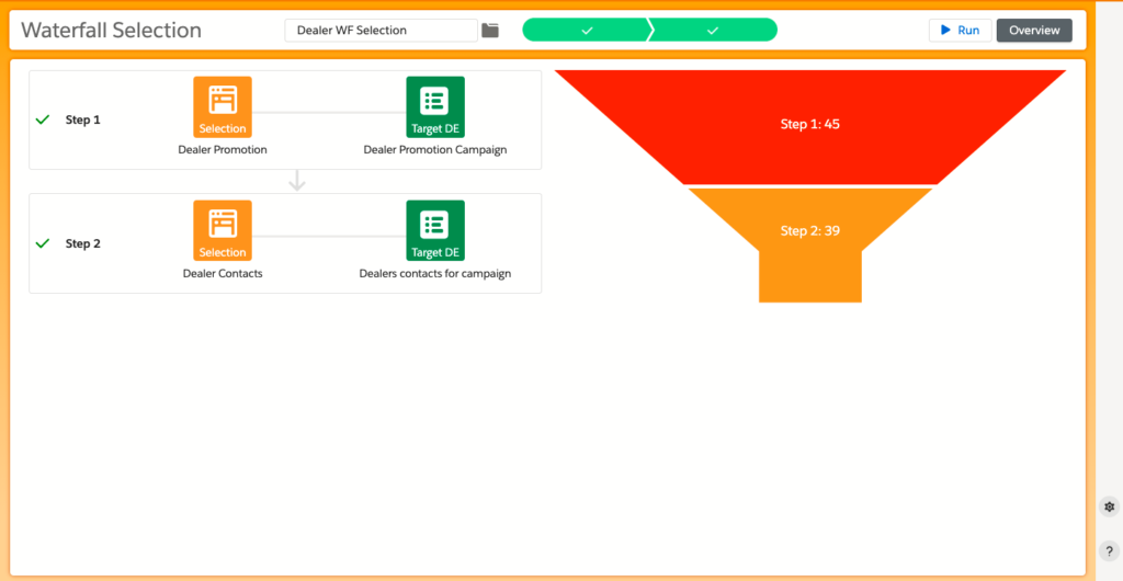 Waterfall Segmentation Results screen