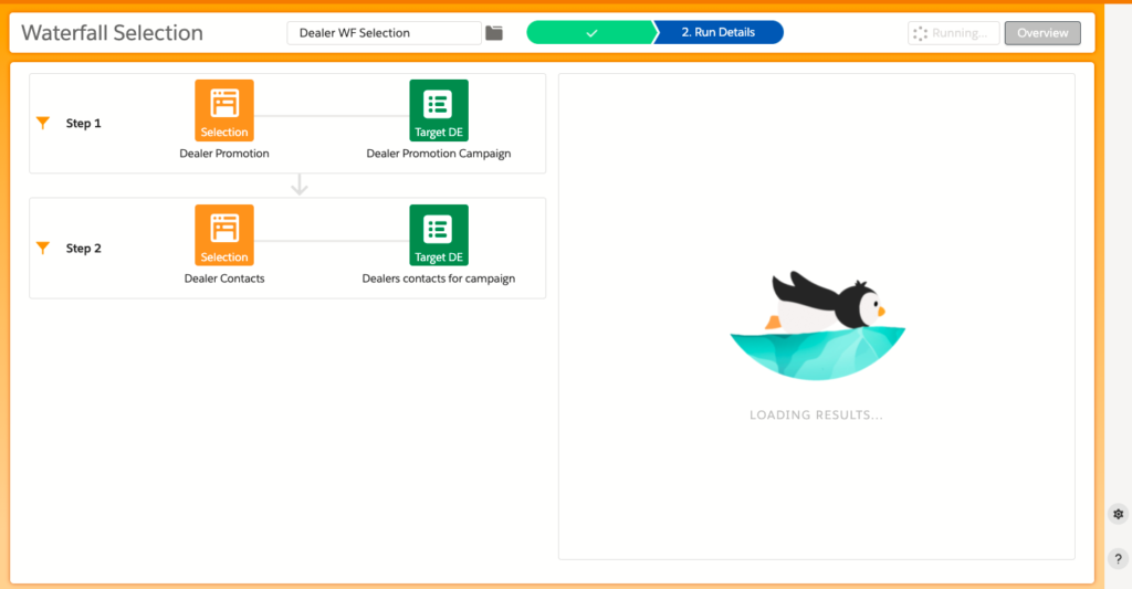 Waterfall Segmentation Preview screen