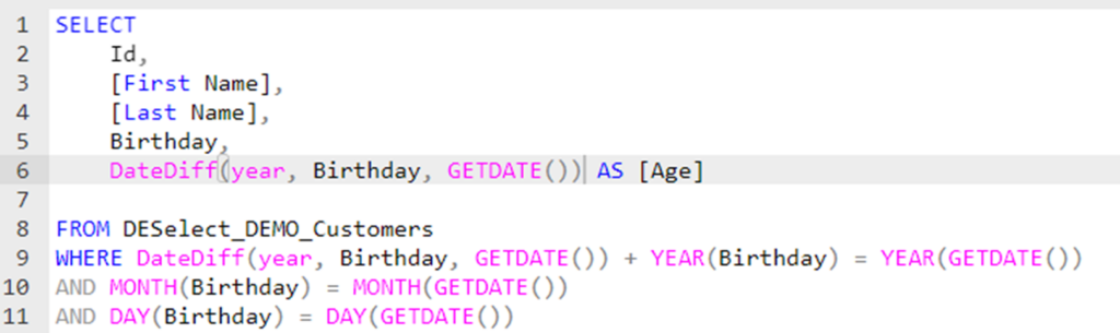 datediff getdate sql