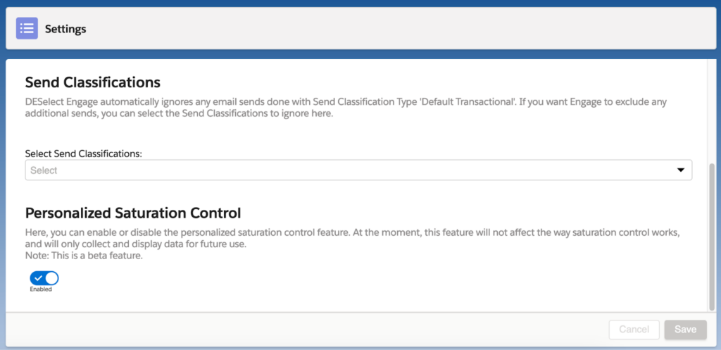 personalized saturation control of recurring sends