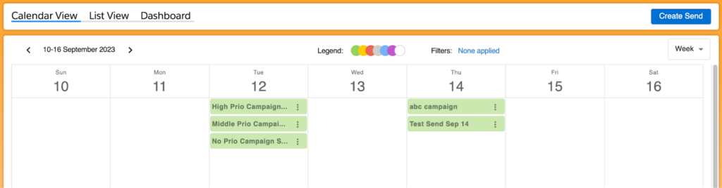 calendar view by week