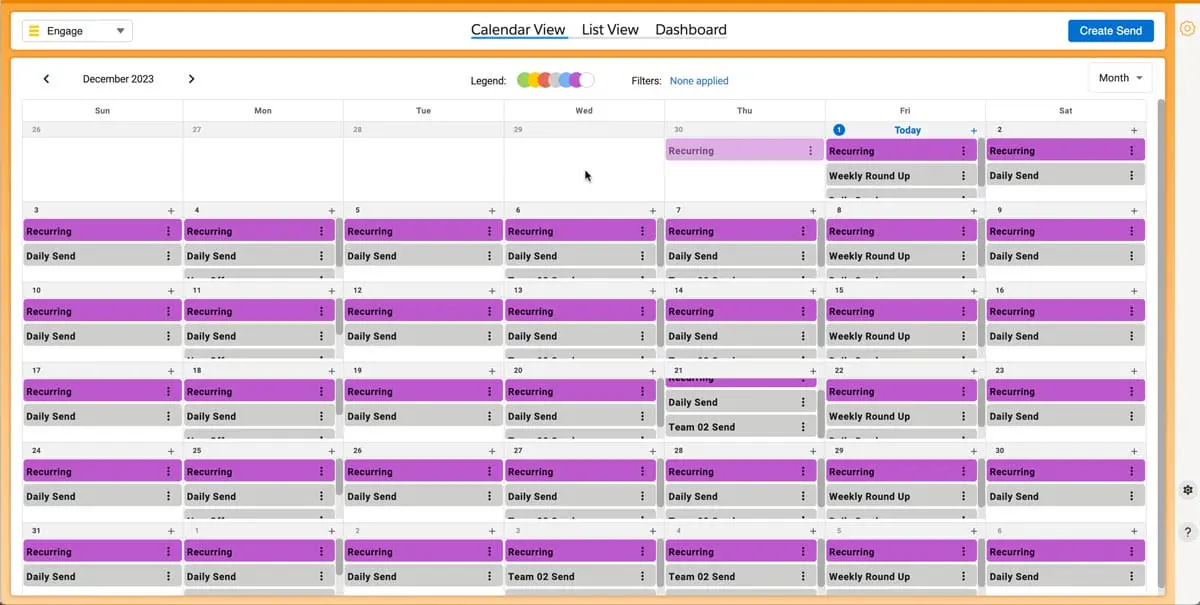 december release - improved calendar view