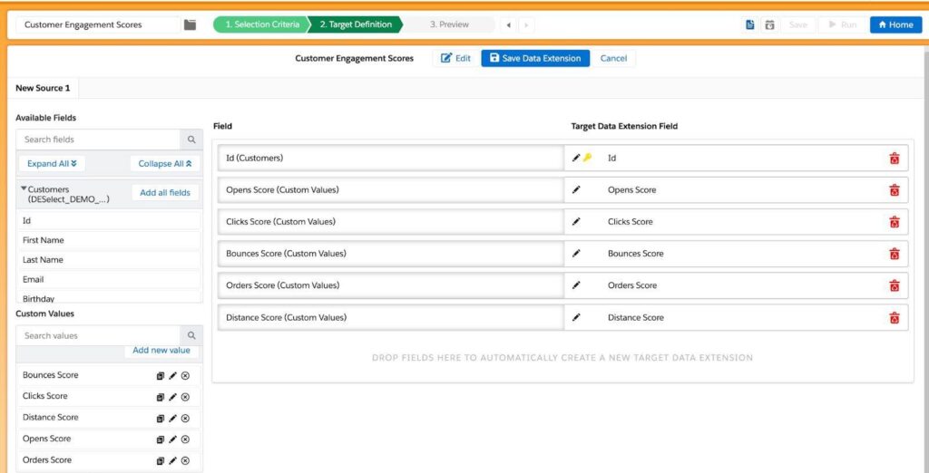 engagement scoring model factoring distance from physical store