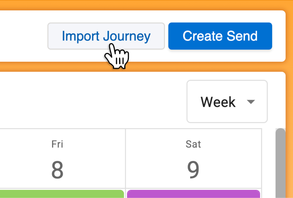 The Import Journey button in DESelect Engage.