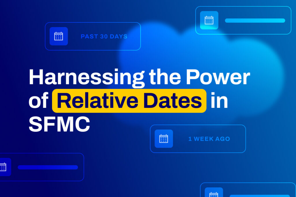 A marketer configuring relative data filters in Salesforce Marketing Cloud (SFMC)