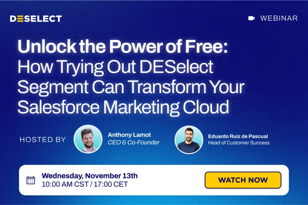 DESelect Segment Free Webinar on Demand