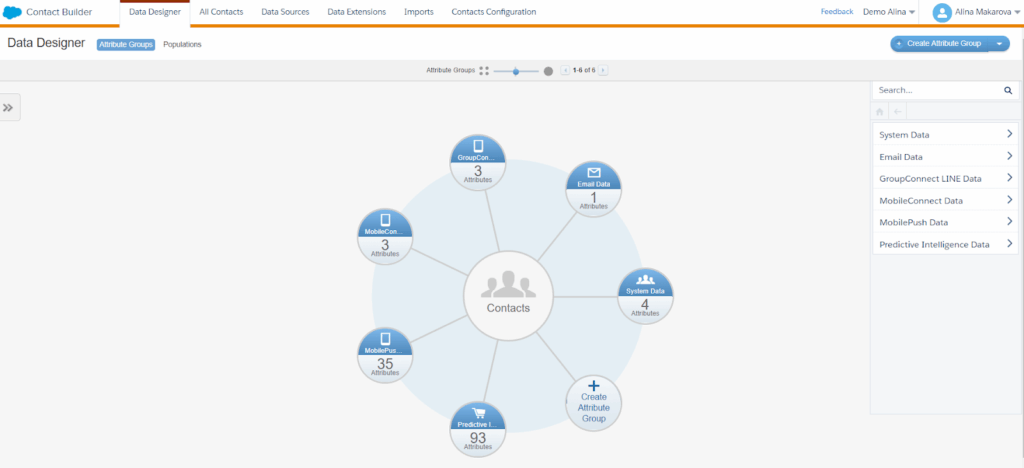 An overview of ‘Data Designer’ within Contact Builder.