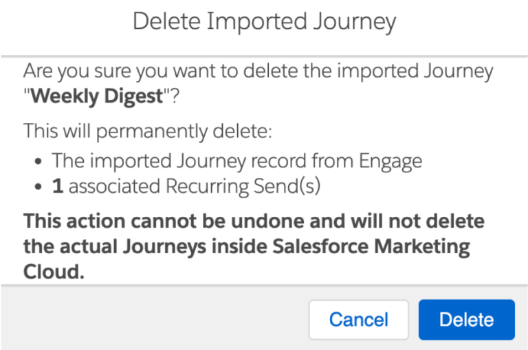 Delete Imported Journeys